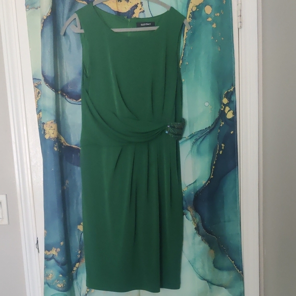 Ellen Tracy Elegant Green Midi Dress - Picture 1 of 5